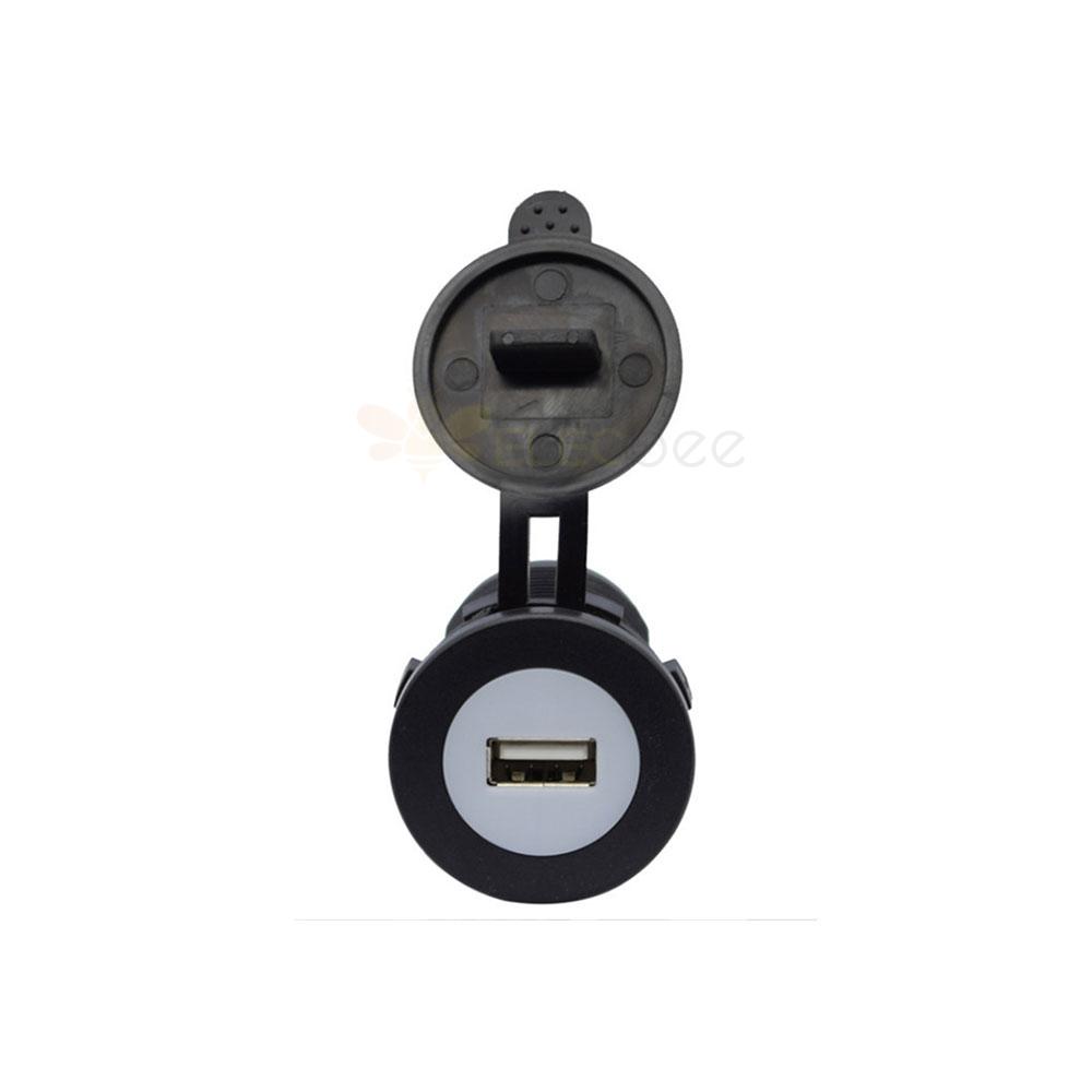 Caricabatterie USB con nucleo bianco rotondo modificato per uso automobilistico e marittimo con doppie porte di ricarica USB da 3,1 A