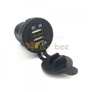 Carregador USB duplo de alta tensão DC12-48V a 5V para motocicletas, veículos elétricos, RVs e iates