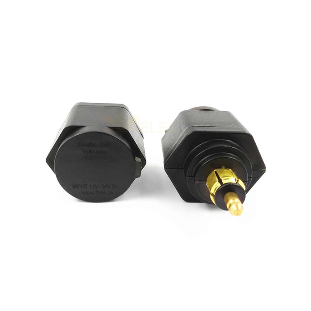 Prise allume-cigare Standard européenne conception courte double USB 4.2A avec chargeur de voiture pour téléphone à affichage de tension