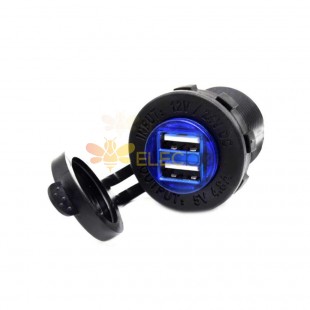 Дизайн гнезда прикуривателя с двойным синим светом USB 4,8 А, модифицированное автомобильное зарядное устройство для автомобилей