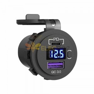 Phone Charger with PD QC3.0 Modified Car Charger Equipped with Voltage Display and Switch Charger