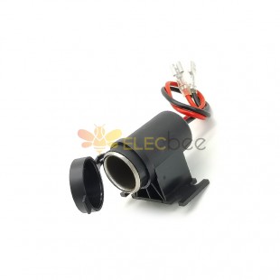 Car Cigarette Lighter Cable Female Socket Single Port With Dust Cover