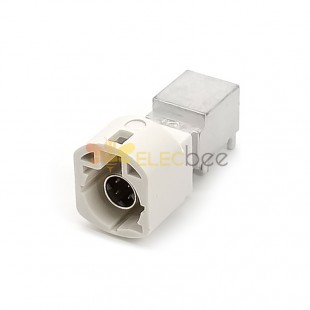 HSD 4 Pin B Coding Right Angle Vehicle Connector Male White Radio Pantom Supply Panel Mount