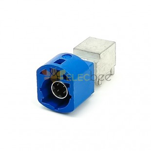 HSD 4 Pin C Coding Right Angle Vehicle Connector Male Blue GPS Signal Panel Mount