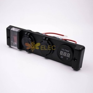 USBスイッチパネル1ポジションスイッチUSB電圧計シガレットライターカー多機能