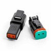 Conector selado automotivo à prova d\'água PA66 de 2 pinos 2P macho fêmea conector correspondente Elecbee (contatos excluídos)