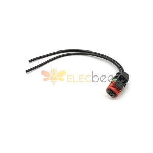 Conector del inyector Zócalo 2 Pin Hembra Negro con pines y sellos de alambre