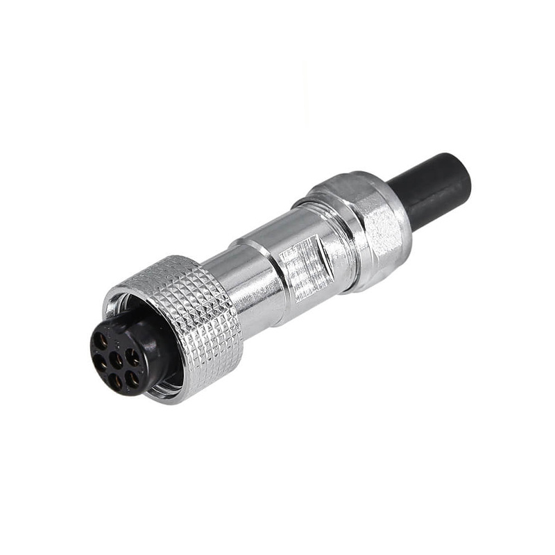 GX12 Aviation  connector  female 6pin Straightcable line Solder Type IP65 whaterproof connector