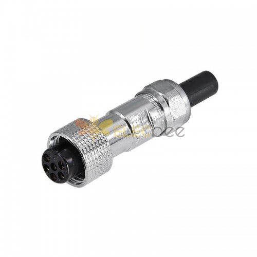 GX12 Aviation  connector  female 6pin Straightcable line Solder Type IP65 whaterproof connector