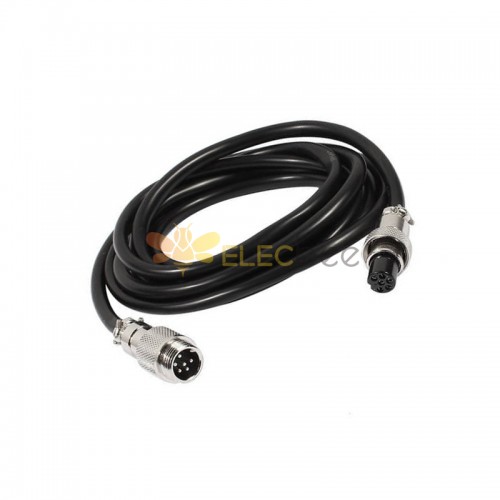 10pcs GX12 Aviation Connector  6pin  straight   Male  to straight  Female Butt-Joint Type with  1M Cable Butt-Joint Type