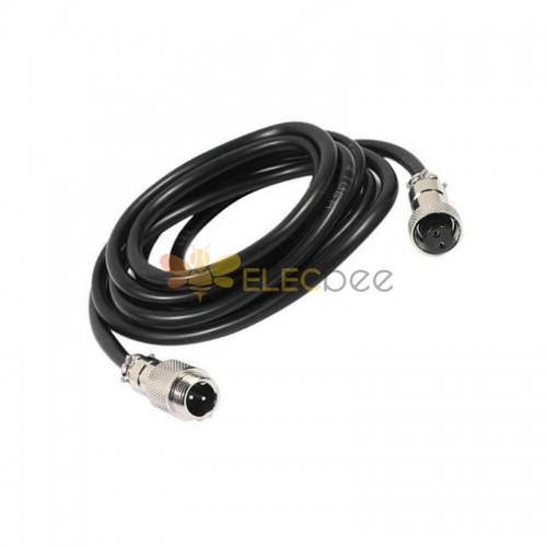 10pcs GX12 Aviation Connector  2pin  straight   Male  to straight  Female Butt-Joint Type with  1M Cable Butt-Joint Type