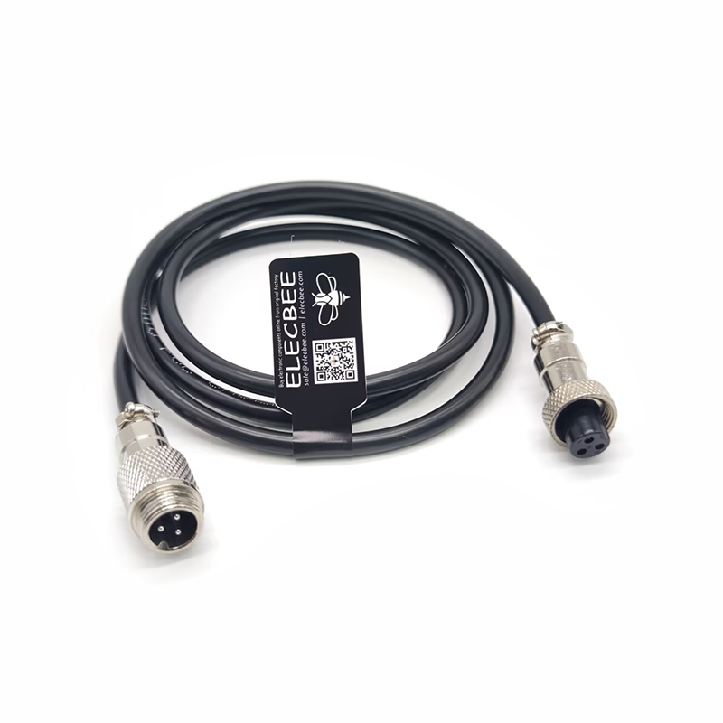 10pcs GX12-3 Pin Cable Cableset Masculino para Feminino Straight Head Aviação Plug Straight 1M