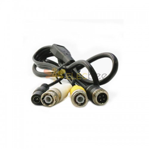 10pcs GX12 Aviation Connector  4pin  straight   Male  to BNC/DC straight  Male  with  1M Cable  for Automotive Vehicle Back View Camera