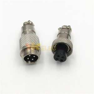 4 Pin Plug Male and Female Docking Cable Connector GX12 Straight Cable Plug 5sets Female Plug