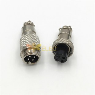 4 Pin Plug Masculino e Feminino Docking Cable Conector GX12 Straight Cable Plug 5sets Plug feminino