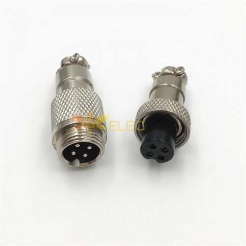 4 Pin Plug Mâle et Femelle Docking Cable Connector GX12 Straight Cable Plug 5sets prise mâle