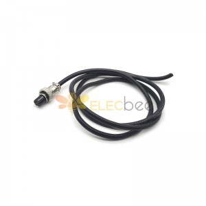 Conector de aviación GX12 tipo junta a tope hembra recta de 5 pines con cable de 1M