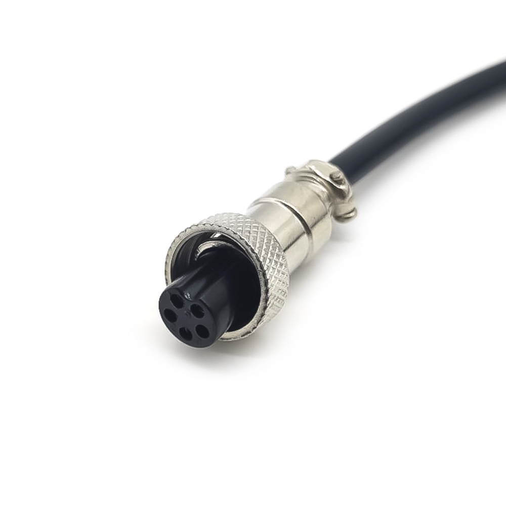 GX12 5芯母头电缆线焊接带线航空插头线1M
