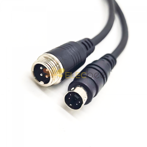 30pcs GX12 Aviation Connector  4pin  straight   Male  to Mini Din straight  Male  with  1M Cable 