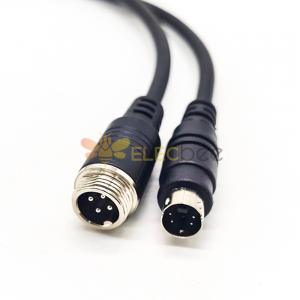 GX12 to Mini Din Male Adapter 4 Pin Male to Male Cable Cordset 1M 50pcs