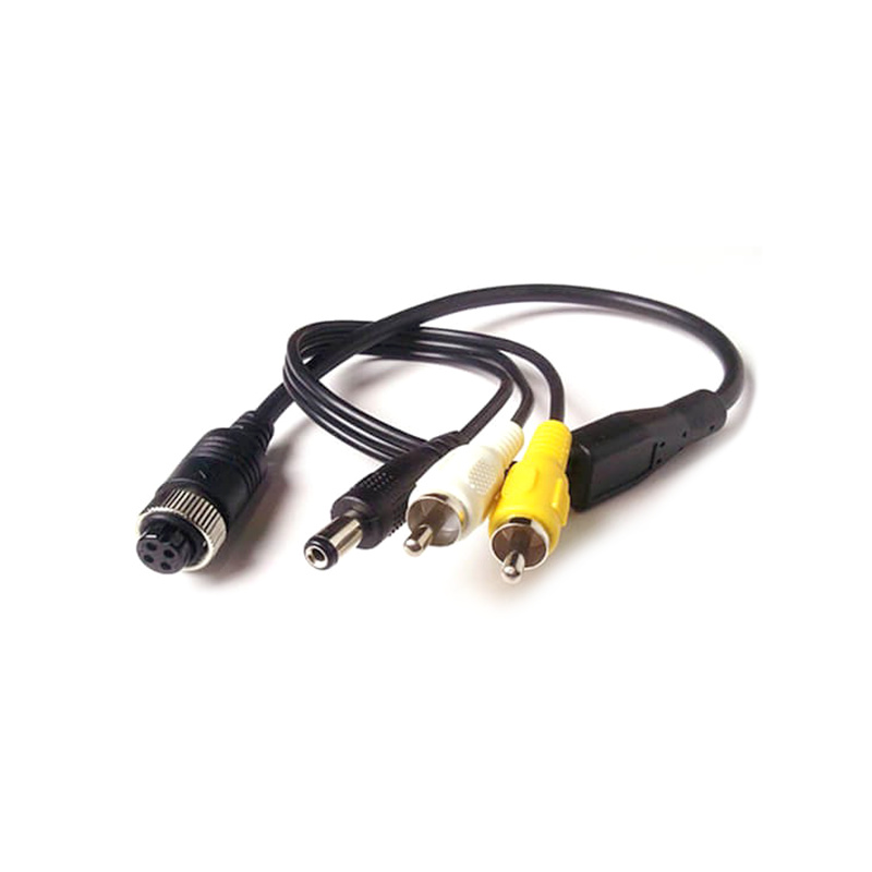 GX12 Aviation Connector  4pin  straight   Male  to RCA/DC straight  Female  with  1M Cable  for Automotive Vehicle Back View Camera