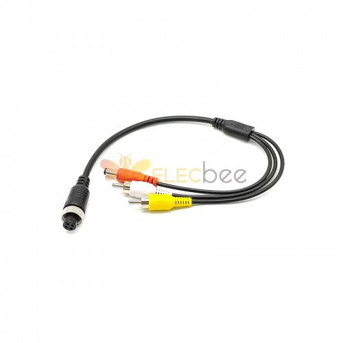 GX12 Aviation Connector  4pin  straight   Male  to RCA/DC straight  Female  with  1M Cable  for Automotive Vehicle Back View Camera