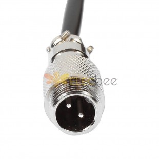 GX12 2芯公头电缆线单边线焊接GX12带线航空插头1M