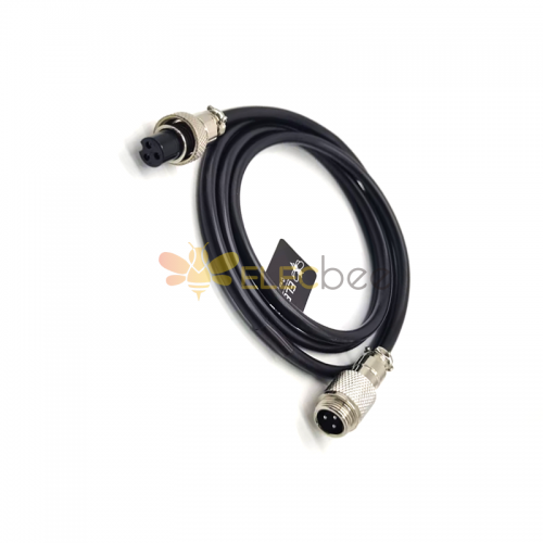 GX12 Aviation Connector  3pin  straight   Male  to straight  Female  with  1M Cable