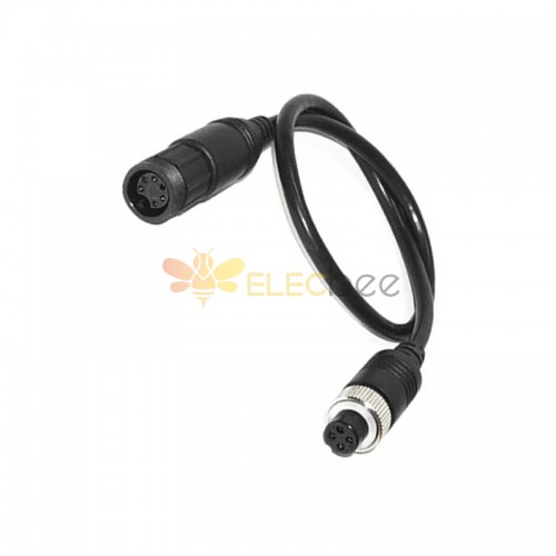 GX12 Aviation Connector  6pin  straight   Female  to 4pin  straight  Female  with  30CM Cable