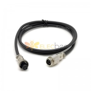 GX12-5芯对接式公母插头线航空插头电缆线1M