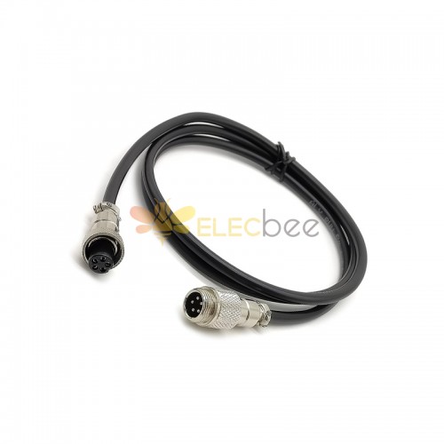 GX12 Aviation Connector  5pin  straight   Male  to straight  Female  with  1M Cable