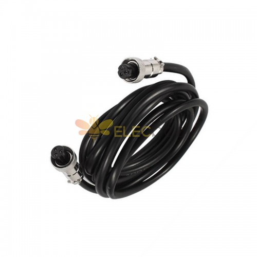 GX12 Aviation Connector  3pin  straight   Female  to straight  Female  with  1M Cable