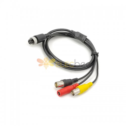 10pcs GX12 Aviation Connector  4pin  straight   Female  to BNC/DC straight  Female  with  1M Cable  for Automotive Vehicle Back View Camera