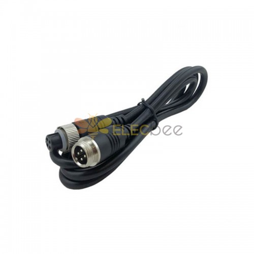 GX12 Aviation Connector  4pin  straight   Male  to straight  Female  with  1M Cable