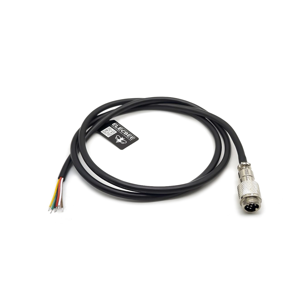 Connettore cavo per l\'aviazione impermeabile GX12 6 Pin Male Head Plug Soldering Male Electrical Cable 1M