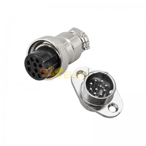 GX16 Aviation connector  Male and Female (one Pair) 10pin StraightPanel mount Solder Type IP65 whaterproof connector