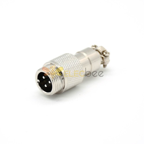 GX12 3-контактный разъем типа стыкового соединения прямой штекер под пайку для кабеля