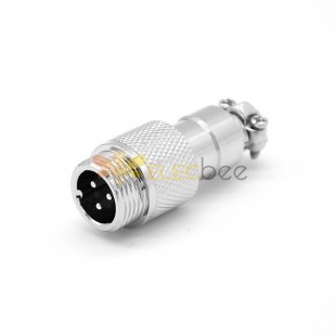 Reverse GX12 Aviation Plug  male 3pin straightButt-Joint Type Solder Type IP67 whaterproof connector