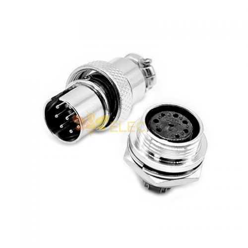 Reverse GX16 Aviation connector  Male and Female (one Pair) 8pin StraightPanel mount Solder Type IP65 whaterproof connector