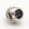 4 Pin Male Socket Receptacle GX12 Standard Type Front Mount Straight Solder Cable