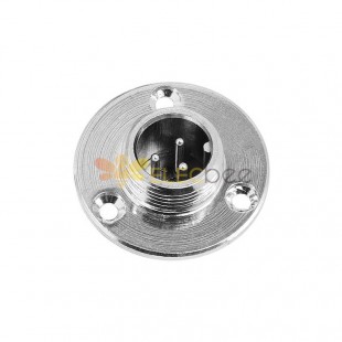 GX12 Aviation socket  male 3pin straightflange Solder Type IP67 whaterproof connector