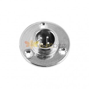 GX12 Aviation socket  male 4pin straightflange Solder Type IP67 whaterproof connector