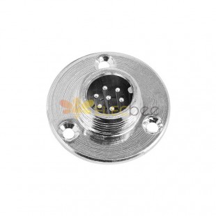 GX12 Aviation socket  male 7pin straightflange Solder Type IP67 whaterproof connector