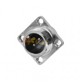 GX12 Aviation socket  male 2pin straightflange Solder Type IP67 whaterproof connector