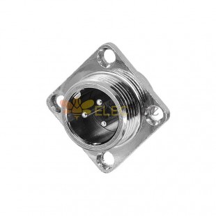 GX12 Aviation socket  male 3pin straightflange Solder Type IP67 whaterproof connector