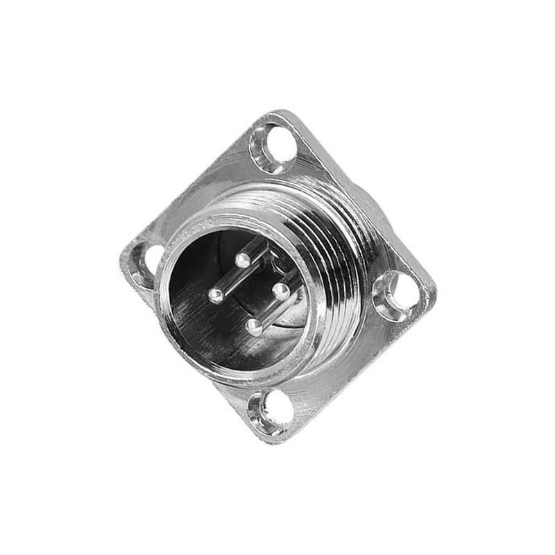 GX12 Aviation  connector  male 4pin StraightFlange Solder Type IP65 whaterproof connector