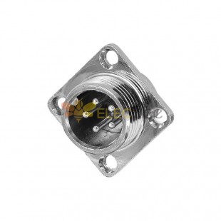 GX12 Aviation socket  male 5pin straightflange Solder Type IP67 whaterproof connector