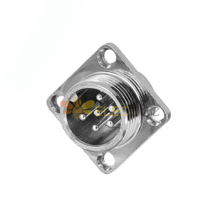 GX12 Aviation socket  male 6pin straightflange Solder Type IP67 whaterproof connector