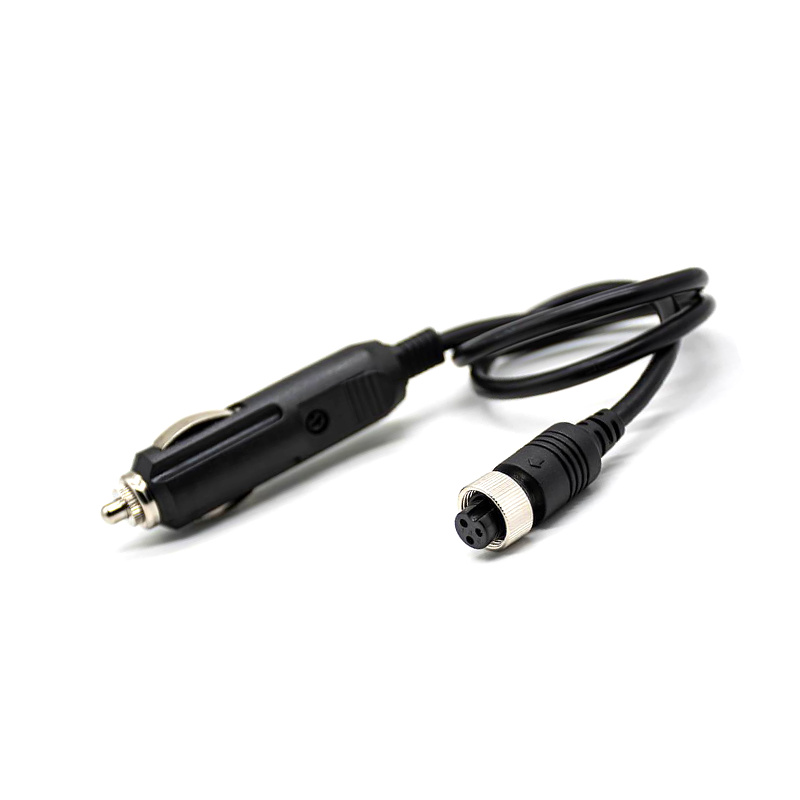 GX12 Aviation Connector  3pin  straight   Male  to Cigarette Lighter Plug straight  Female  with  60cm Cable 