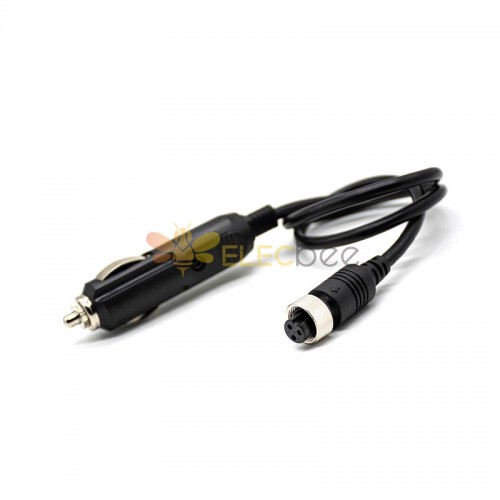 GX12 Aviation Connector  3pin  straight   Male  to Cigarette Lighter Plug straight  Female  with  60cm Cable 